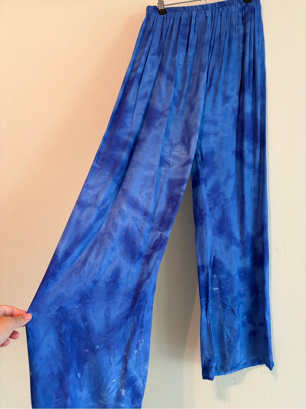 Blue Tie-Dye Wide Leg Pants from India